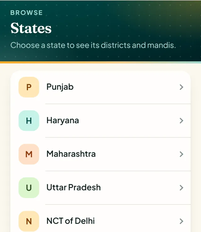 List of states to browse